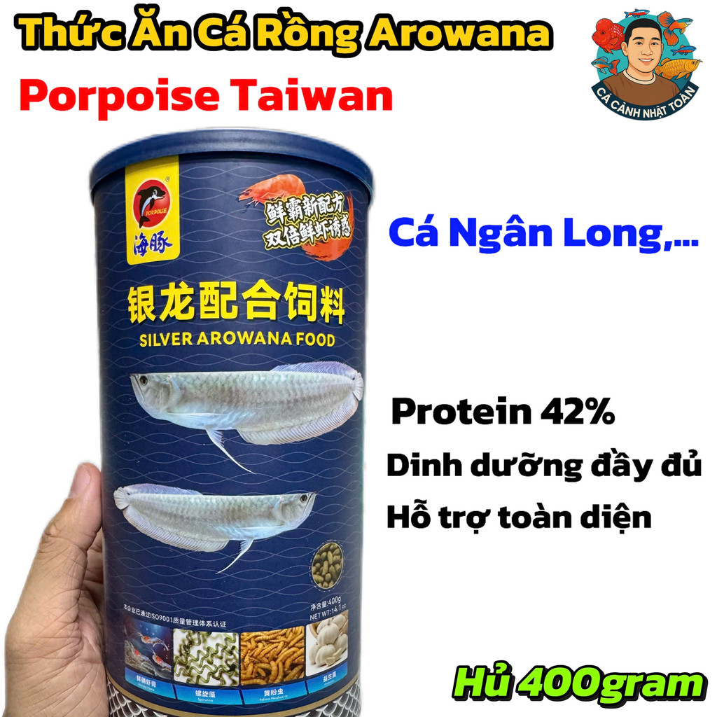 Hủ 400gram Thức Ăn Dạng Viên Cho Cá Rồng (Ngân Long, các loại cá Rồng Khác) Bổ Sung Dinh Dưỡng Toàn Diện