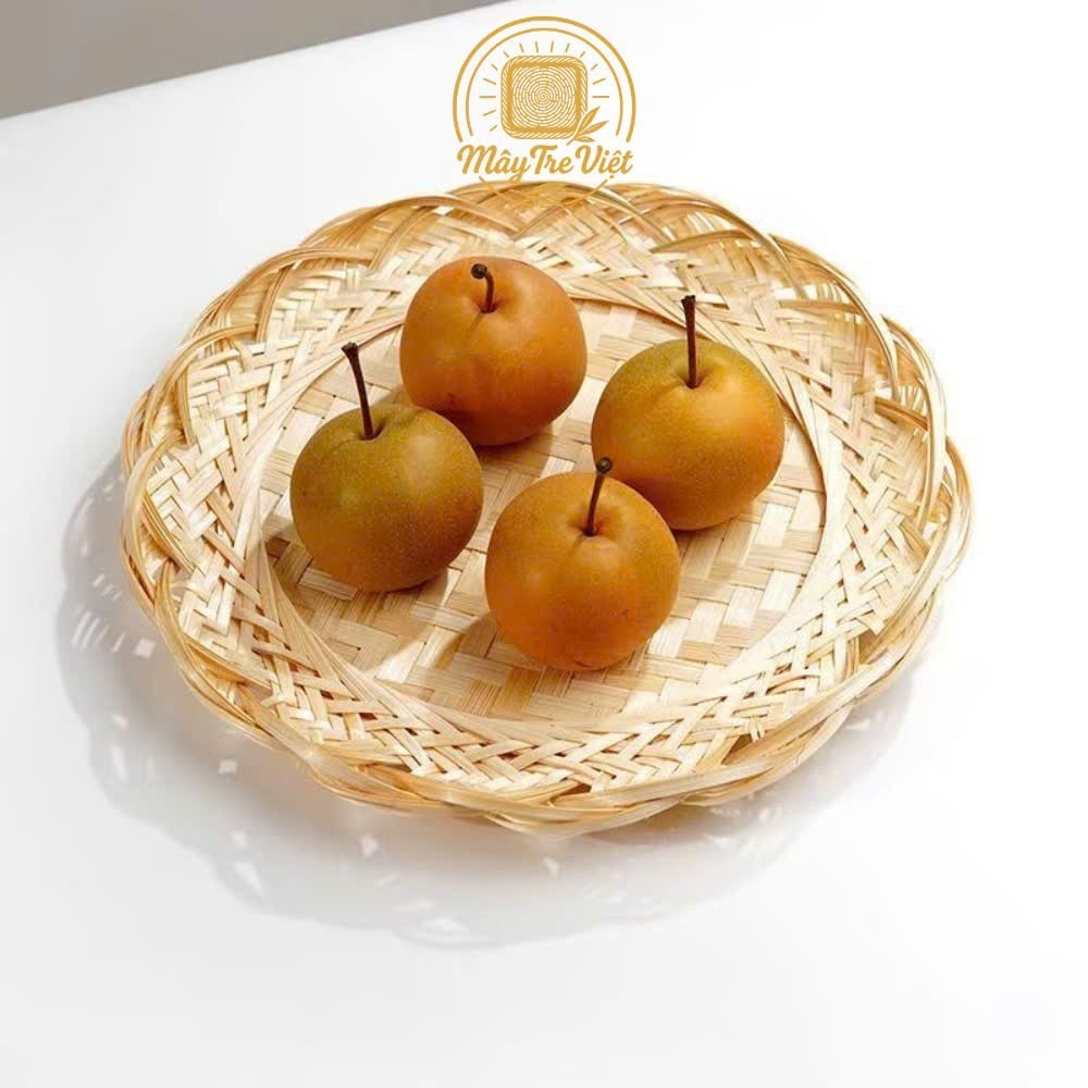 (Kho sỉ) Đĩa tre cánh sen 12cm,15cm,18cm dùng decor trang trí, dựng đồ ăn vặt