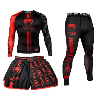 Poison Suit Long-Sleeved Tights Men's UFC Boxing Muay Thai Free Fight Quick-Drying Workout Training Clothes Suit 9TmM