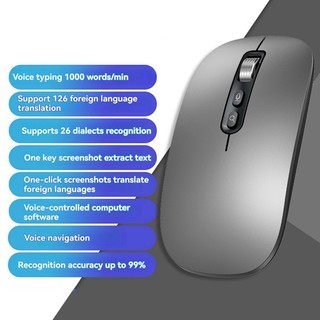 Chuột thoại thông minh AI Chuột thoại sang văn bản có thể sạc lại Chuột không dây 2.4G Chuột đầu vào giọng nói cho máy tính xách tay
