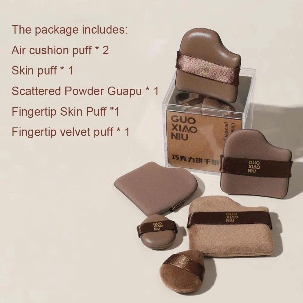 Set 6 bông mút Guoxiaoniu chocolate bông phấn trang điểm đa năng dùng ướt và khô