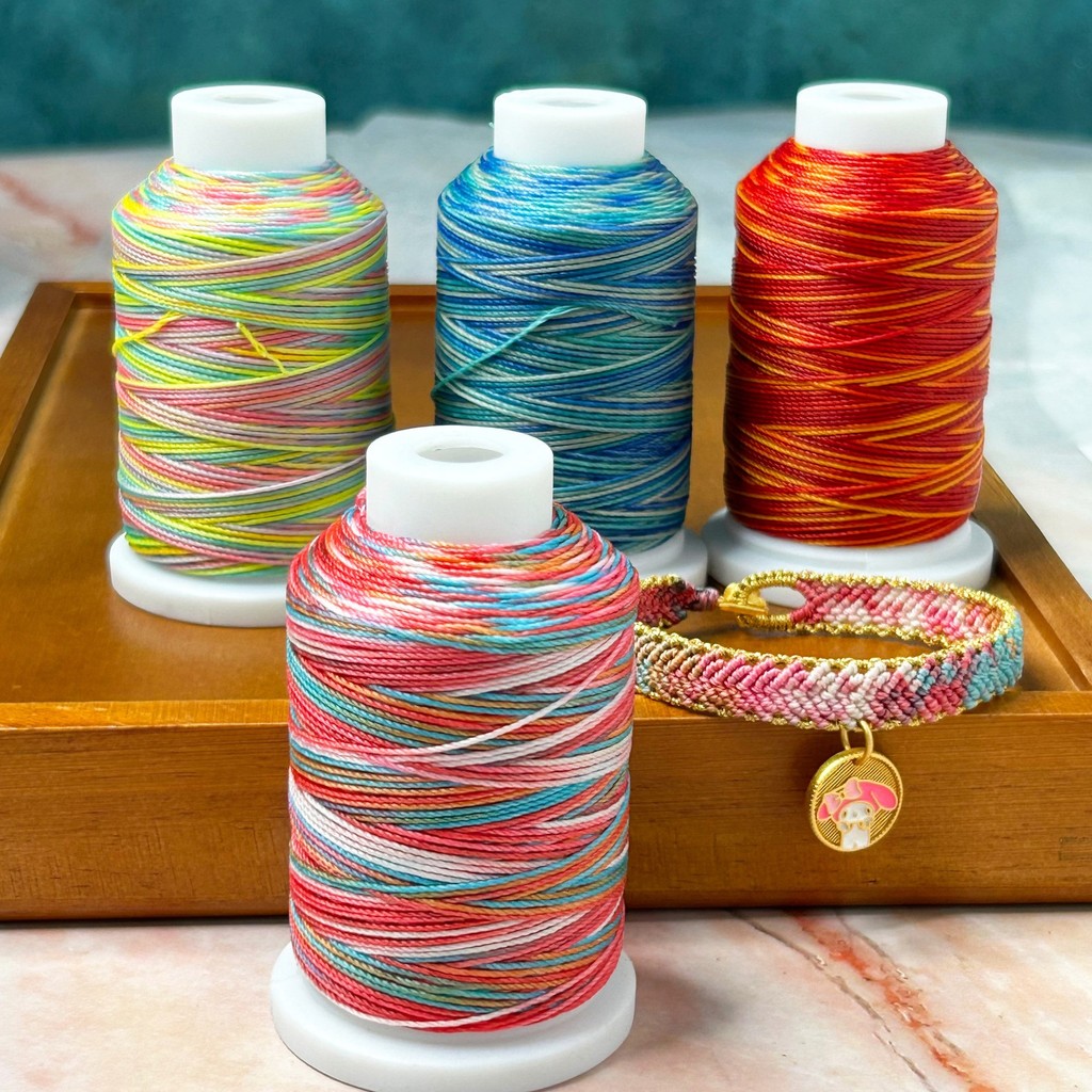 9 Dây Màu Gradient Nam Mỹ Sợi Sáp Bện Dây Phân đoạn Sợi Nhuộm Qianli Jiangshan Sợi Sợi Nhiều Màu Dây Bện