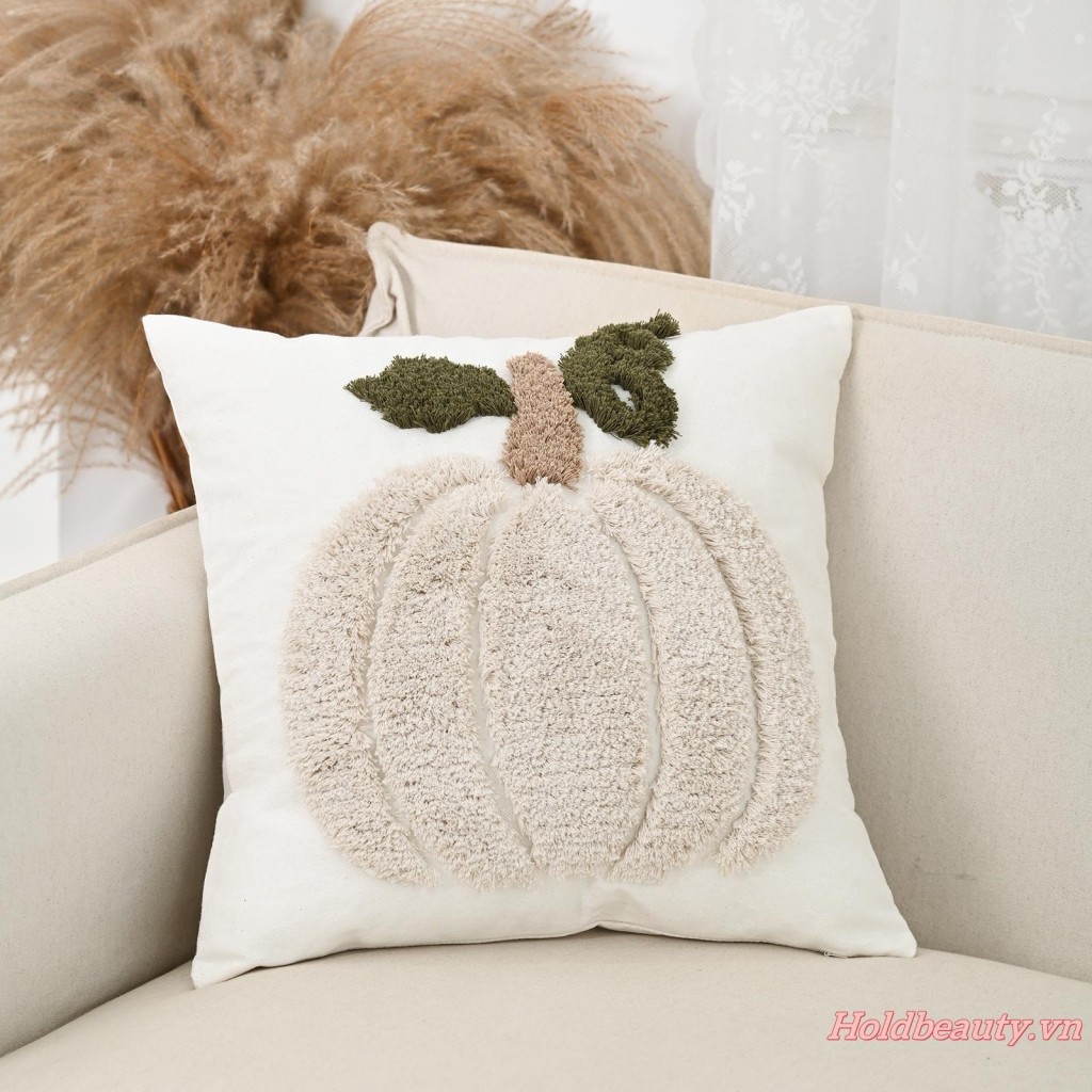 Vỏ gối theo chủ đề Halloween Vỏ gối thêu bí ngô cho ghế Sofa Trang trí phòng ngủ