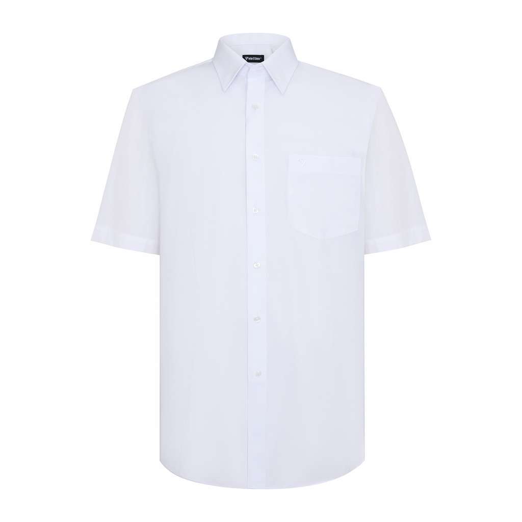 Áo sơ mi tay ngắn vạt tròn VIETTIEN vải Cotton form REGULAR VT00000539