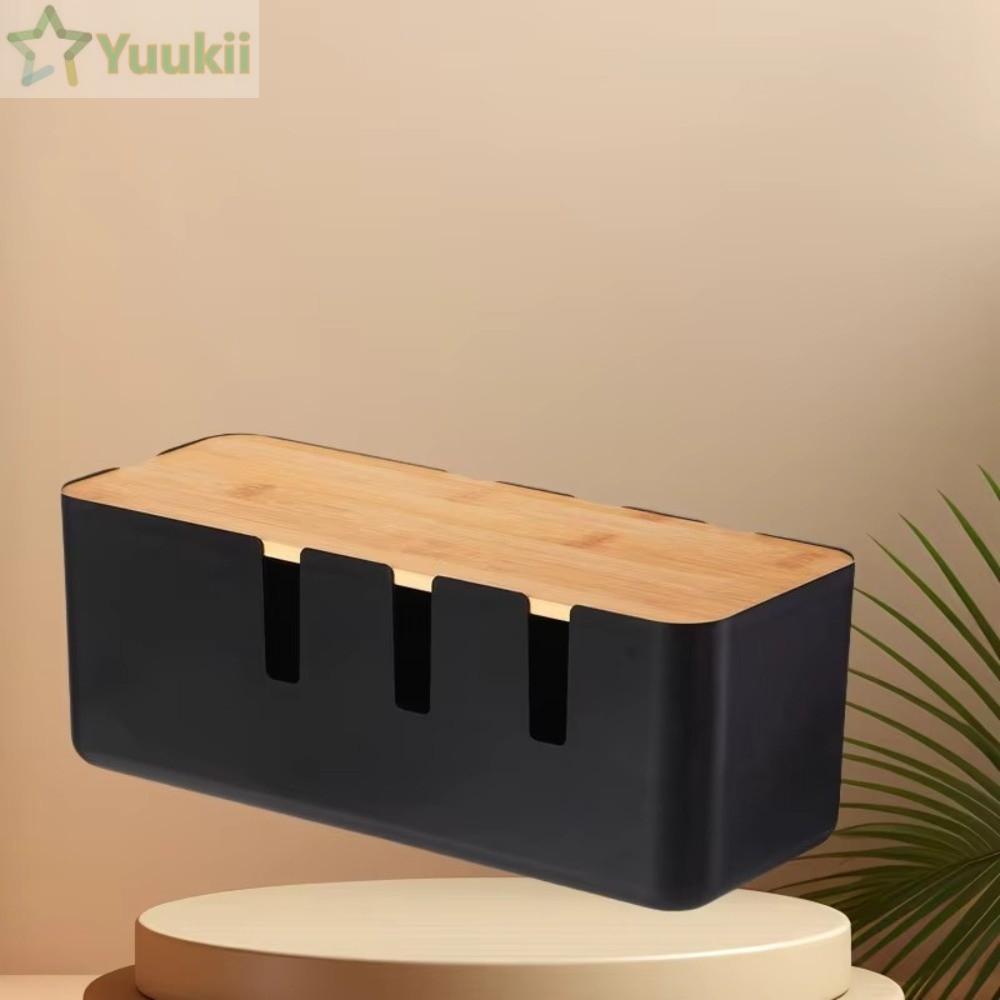 Hộp quản lý cáp YUUKII, Hộp đựng quản lý dây điện Hộp lưu trữ máy tính để bàn bằng nhựa, Bảng cắm đa chức năng