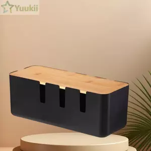 Hộp quản lý cáp YUUKII, Hộp đựng quản lý dây điện Hộp lưu trữ máy tính để bàn bằng nhựa, Bảng cắm đa chức năng