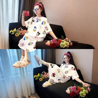 Váy Ngủ Bé Gái Form Rộng Dễ Thương - Đầm Mặc Nhà Mỏng Nhẹ Thoáng Mát Cho Bé Mùa Hè