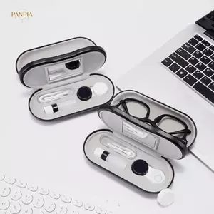 PNPIA- 2 Trong 1 Hộp Đựng Kính Hai Lớp Dành Cho Nam Nữ Sáng Tạo Kép Sử Dụng Kính Mắt Hộp Da Unisex Quà Tặng