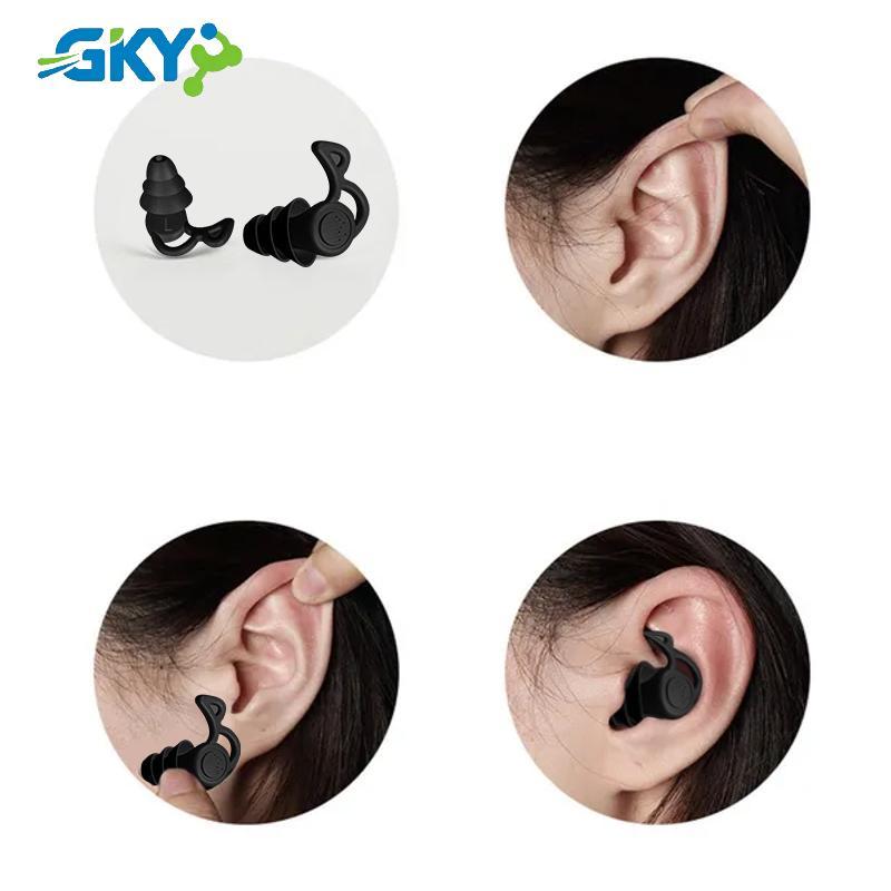GKY 1 Cặp Nút Tai Silicon Chống Tiếng Ồn Bơi Tai Cắm Cách Ly nhiễu Cho Công Việc Ngủ Lướt Softfort Bảo Vệ Tai GKY