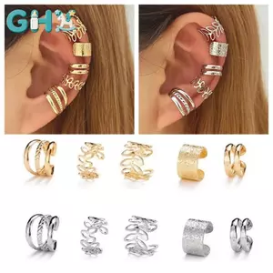 GHX 5 Cái / bộ Vòng Đeo Tai Cá Tính Đơn Giản Trang Sức Hợp Kim Phụ Kiện Tai Cổ Điển Cho Nữ Tiệc Hàng Ngày VN