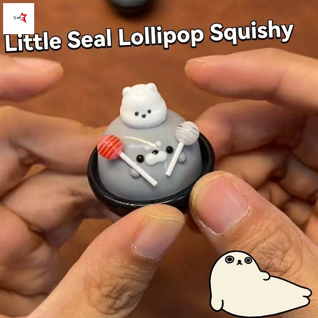 Silicone mềm có thể ghim màu xám Lollipop - Đồ chơi giảm căng thẳng vẽ tay