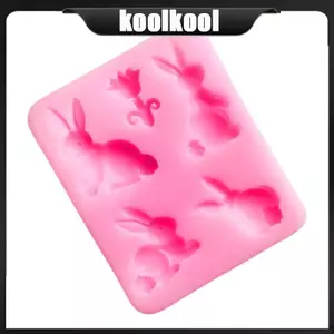 Kool Động Vật Đáng Yêu Khuôn Đúc Khuôn Thỏ Hình Khuôn Silicon Thạch Cao Khuôn Làm Khuôn Bánh Khuôn