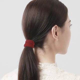 Dây Cao Su Dày Đuôi Ngựa Bóng Đầu Dây Buộc Tóc Độ Đàn Hồi Cao Liền Mạch Vòng Tóc Chăm Sóc Tóc Vải Dệt Kim Chống Mài Mòn Dây Đeo Đầu Màu Đen GZKD