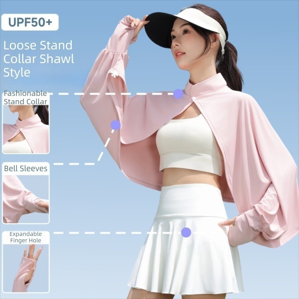 HOBBYIN Tay áo mùa hè, Khăn choàng chống nắng dài tay bằng lụa băng, Tấm che nắng thể thao mỏng thoáng khí che nắng ngoài trời