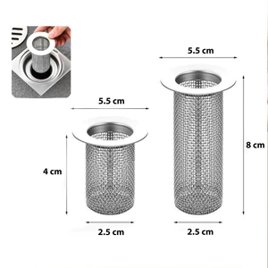 Lưới lọc rác nhà tắm, giỏ lưới lọc rác bồn rửa chén bằng thép không gỉ, chặn rác chống tắc nghẽn-TOOLIX