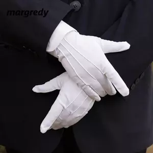 Găng Tay Cotton Trắng MARGREDY, Găng Tay Cotton Chính Thức Dưỡng Ẩm Tay, Găng Tay Mỏng Đen Trắng Kiểm Tra Trang Sức Găng Tay Lái Xe