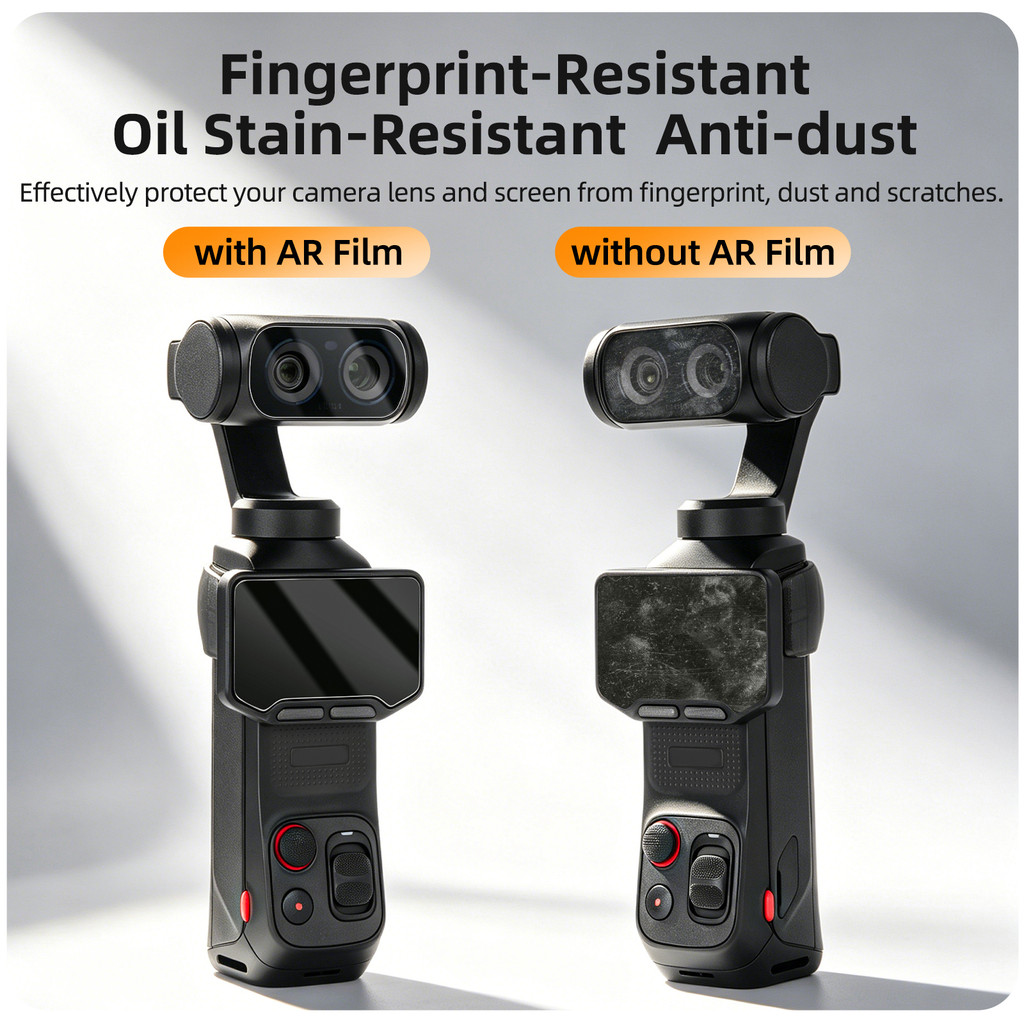 Sunnylife tương thích với màng bảo vệ chống chói Insta360 Luna Ultra AR, bảo vệ ống kính và màn hình. Bộ phim kính cường lực Luna Ultra, ống kính và màn hình