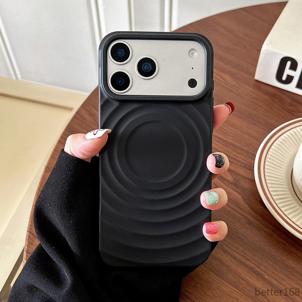 Ốp điện thoại mềm gợn sóng từ tính cho iPhone 17 Pro Max 17 Air 16 Plus 15 14 13 12 11 Vỏ bảo vệ chống sốc