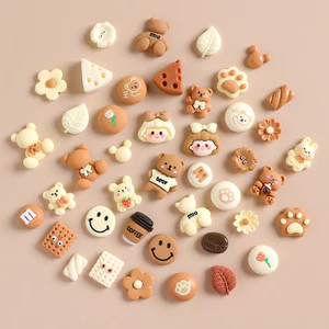 Phụ kiện handmade cho vỏ điện thoại và kẹp tóc, miếng dán nhựa resin DIY bằng keo kem màu trà sữa, bộ sưu tập dễ thương