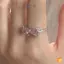 Nhẫn mở nơ tối giản có thể điều chỉnh dành cho nữ Thời trang bé gái Sáng tạo Hình học không đều Trang sức tiệc sinh nhật Quà tặng mới