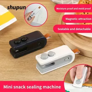Máy bịt kín túi cầm tay SHUPUN, Máy bịt kín thực phẩm chân không nhiệt cầm tay Mini, cho túi nhựa Đồ ăn nhẹ 2 trong 1 Bảo quản thực phẩm Máy bịt kín có thể sạc lại Sử dụng tại nhà