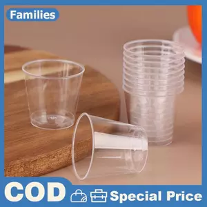 Bộ 50 30ML Dùng Một Lần Mini Trong Suốt Cốc Nhựa Ngoài Trời Dã Ngoại Sinh Nhật Nhà Bếp Đảng Bắn Kính Thạch Ly Bộ Đồ Ăn Tining