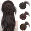 Kẹp tóc bện FUJIZOU Tóc giả, Phần mở rộng tóc Bun tổng hợp thanh lịch, Kẹp cá sấu tóc tự nhiên cổ điển dành cho nữ