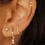 AqToCna 4 Dây Xích Huggie Bông Tai Dành Cho Nữ Thời Trang Hoa Tragus Vòng Bông Tai Sụn Số Lượng Lớn Xuyên Xoắn Trang Sức Lobe Bông Tai AqToCna