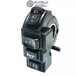 Công tắc đèn pha xe đạp điện FANIELLAPOWELL, Công tắc điều khiển đèn pha đầu nối 4 trong 1 9 chân SM, Tín hiệu rẽ còi Công tắc tay lái xe máy đa chức năng cho xe điện