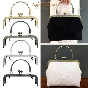 IAPPORTUNIA Ví Khóa Khung, Túi Phần Cứng Ví Kim Loại Khung Kiss Clasp, Mini Vintage Túi Khóa Tay Cầm Túi Phụ Kiện