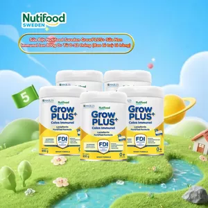 Combo 5 Lon Sữa Bột Nutifood Sweden GrowPLUS+ Sữa Non Immunel 0+ lon 800 g (Bao bì tuỳ lô hàng)