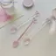Thìa Cà Phê Thủy Tinh Nơ Hồng, Thìa Khuấy Trà Sữa / Món Tráng Miệng Dài Tay, Thìa Trà Chịu Nhiệt, Dụng Cụ Nhà Bếp Gia Đình. Mới