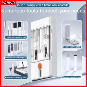 Bàn chải làm sạch bàn phím YRBWD, Dụng cụ làm sạch đa chức năng Bộ làm sạch máy tính xách tay, 22 trong 1 Keycap Puller Tai nghe Bút làm sạch Phụ kiện máy tính