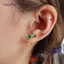 AqToCna 1 Đôi Bông Tai Tragus Xanh Tròn Nhỏ Stud Lobe Xuyên Sụn Stud Xoắn Trang Sức Cz Barbell Xuyên Bông Tai AqToCna