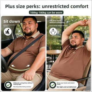 Plus Size 100-180KG Nam Làm Việc Tay Ngắn Thoáng Khí Mùa Hè Mỏng Oversize Áo Sơ Mi POLO