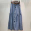 Châu Âu Thời Trang Thắt Lưng Co Giãn Đơn Giữa Chiều Dài Váy Denim Nữ Mùa Hè Phù Hợp Với Chữ a Lớn Xoay Váy T