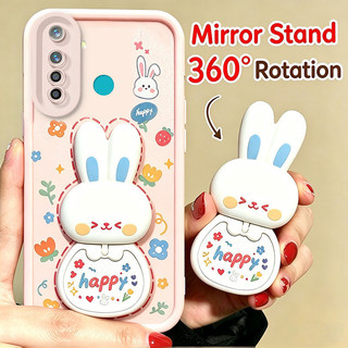 Ốp Lưng Cho Realme 5 c3 5i 6i 5 c3i 5s Vỏ Điện Thoại Vỏ Mềm Silicon Chống Sốc Gương Thẩm Mỹ Mới Có Giá Đỡ 360° Xoay thỏ dễ thương màu hồng cho bé gái JTXCEZJ3