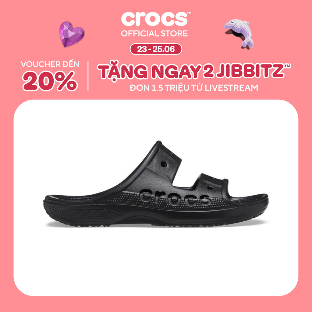 Dép Xăng Đan Unisex Crocs Baya - Black - 207627-001