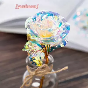 Lá vàng hồng mạ vàng 24k Hoa hồng nhân tạo Ngày của Mẹ Ngày lễ tình nhân