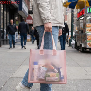 Túi xách trong suốt CODECOVED, Lễ hội thấm nước bền bỉ chống thấm nước PVC Tote, Sự kiện Tặng đi bằng nhựa PVC dày Túi tái sử dụng Sử dụng hàng ngày