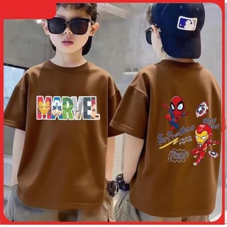 2026 Áo thun  trẻ em tay ngắn cotton thoáng khí in hình Người Nhện Marvel mát mẻ Phù hợp cho trẻ em năm mới
