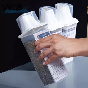 Hộp đựng thực phẩm nhà bếp YICA, Bình đựng đồ vuông bằng nhựa kín, Hộp đựng ngũ cốc trong suốt chống ẩm