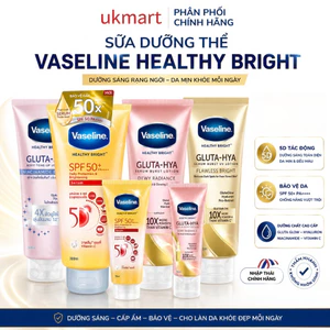 Vaseline 50x Serum Chống Nắng Cơ Thể SPF50 + Dưỡng Trắng Da Sáng Khoẻ