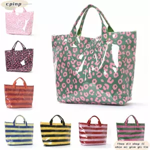 Túi xách nhựa CPINCP, Túi Tote PVC sọc da báo cho nữ, Tay cầm lớn chất lượng cao Túi đi biển dung tích lớn chống thấm nước cho du lịch