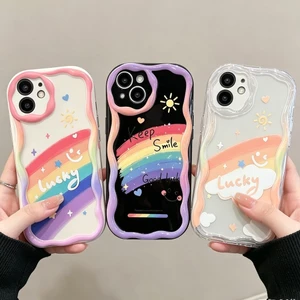 Ốp Lưng Cho OPPO A6 A5 A3 Pro A6X A6C A3X Reno 15 14 Pro 15F 5G Ốp Lưng Cầu Vồng Graffiti Trái Tim Tình Yêu Họa Tiết TPU Dễ Thương Kem Silicon Vồng Cạnh Camera Bảo Vệ Chống Sốc