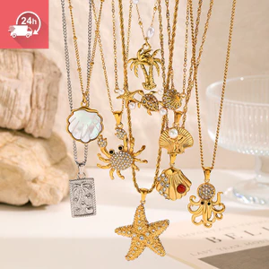 Vòng cổ chuỗi đại dương đính kim cương, vòng cổ bằng thép titan dành cho nữ