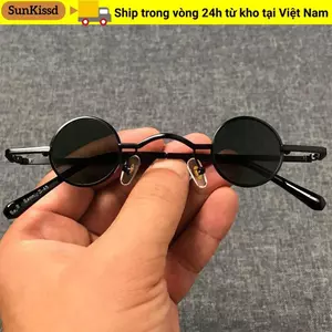 Kính râm tròn nhỏ SUNKISSD, Kính râm Punk màu kẹo UV400, Kính mắt khung kim loại cổ điển ngoài trời