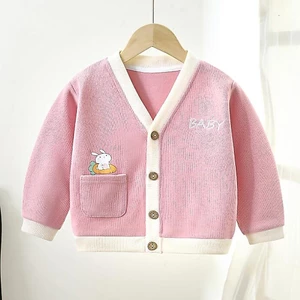 Áo khoác cardigan dệt kim màu trơn thời trang xuân thu cho bé