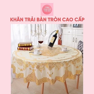 Khăn Trải Bàn Tròn Bằng Nhựa PVC Cao Cấp Chống Thấm Nước Đường Kính 1m5 Và 1m8