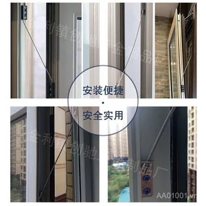 Cửa sổ bằng thép không gỉ 304 Dây chống rơi Dây thép Dải chống rơi Cửa sổ phẳng Phụ kiện thiết bị chống rơi Cửa sổ cửa Chuỗi chống rơi 4R